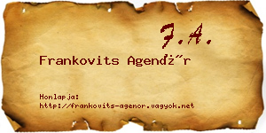 Frankovits Agenór névjegykártya